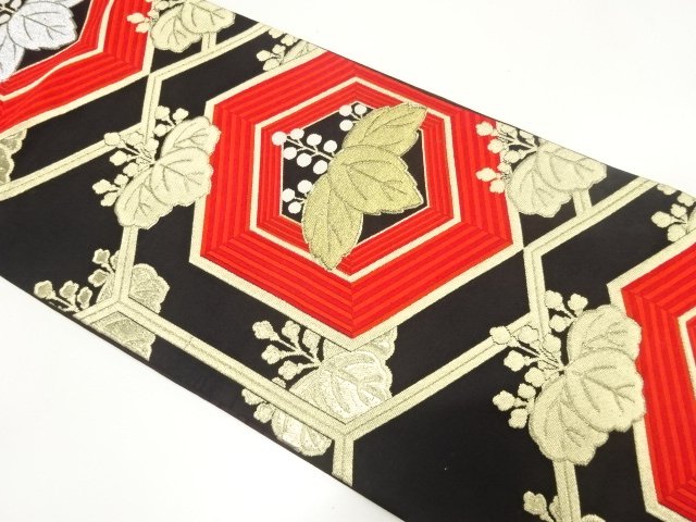 JAPANESE KIMONO / ANTIQUE FUKURO OBI / SILK / WOVEN KIKKO & PAULOWNIA